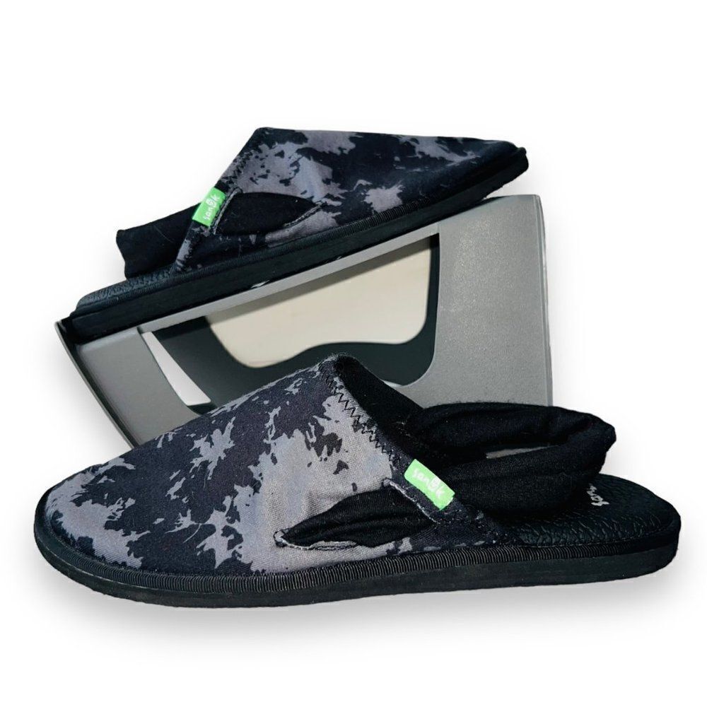Sanuk Yoga Sling Cruz Slingback Sandals Black Tie-Dye 1100769‎ Women's 7